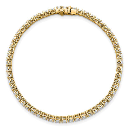 14K Yellow Gold Certified Vs Def Lab Grown Oval Diamond Tennis Bracelet