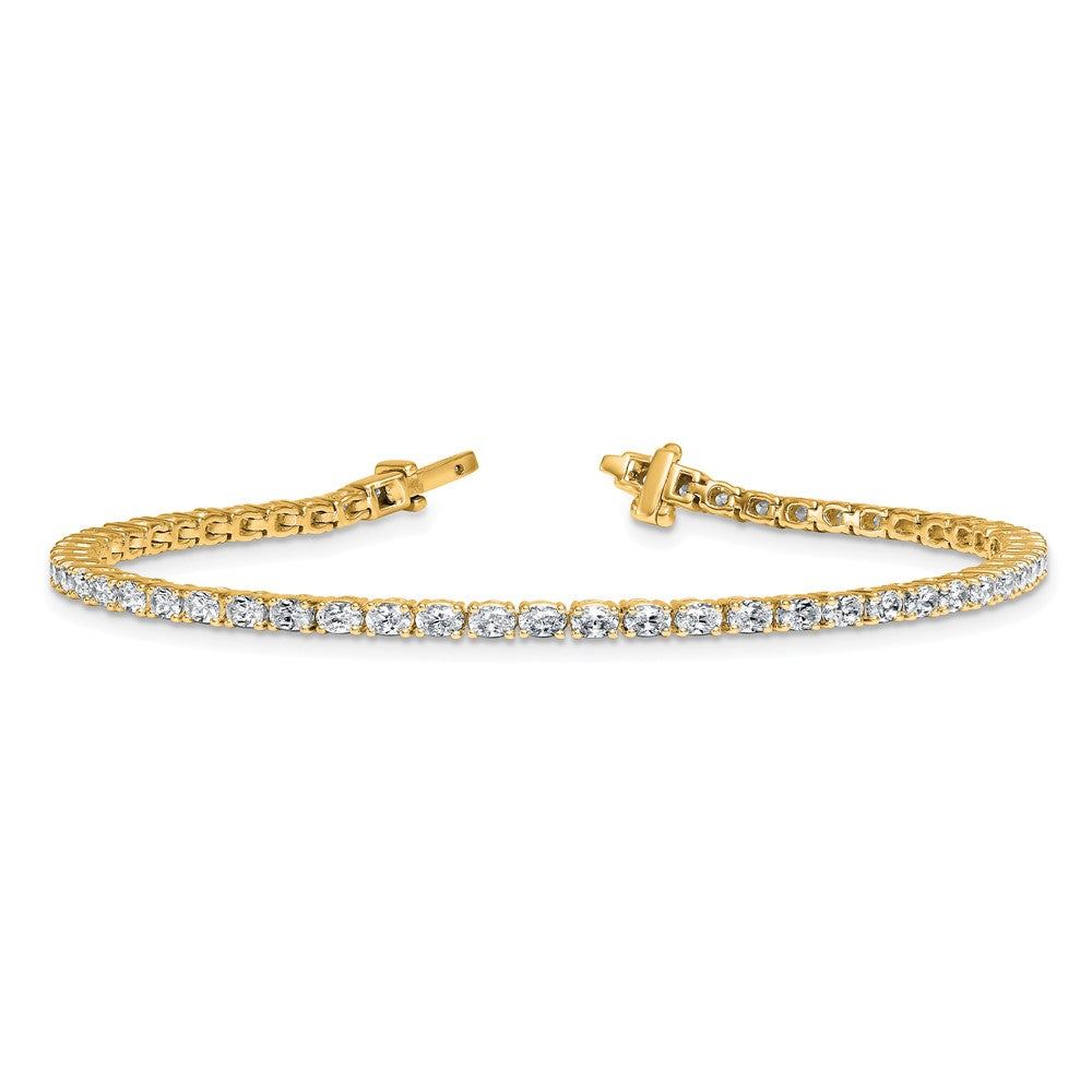 14K Yellow Gold Certified Vs Def Lab Grown Oval Diamond Tennis Bracelet