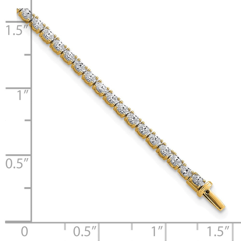 14K Yellow Gold Certified Vs Def Lab Grown Oval Diamond Tennis Bracelet