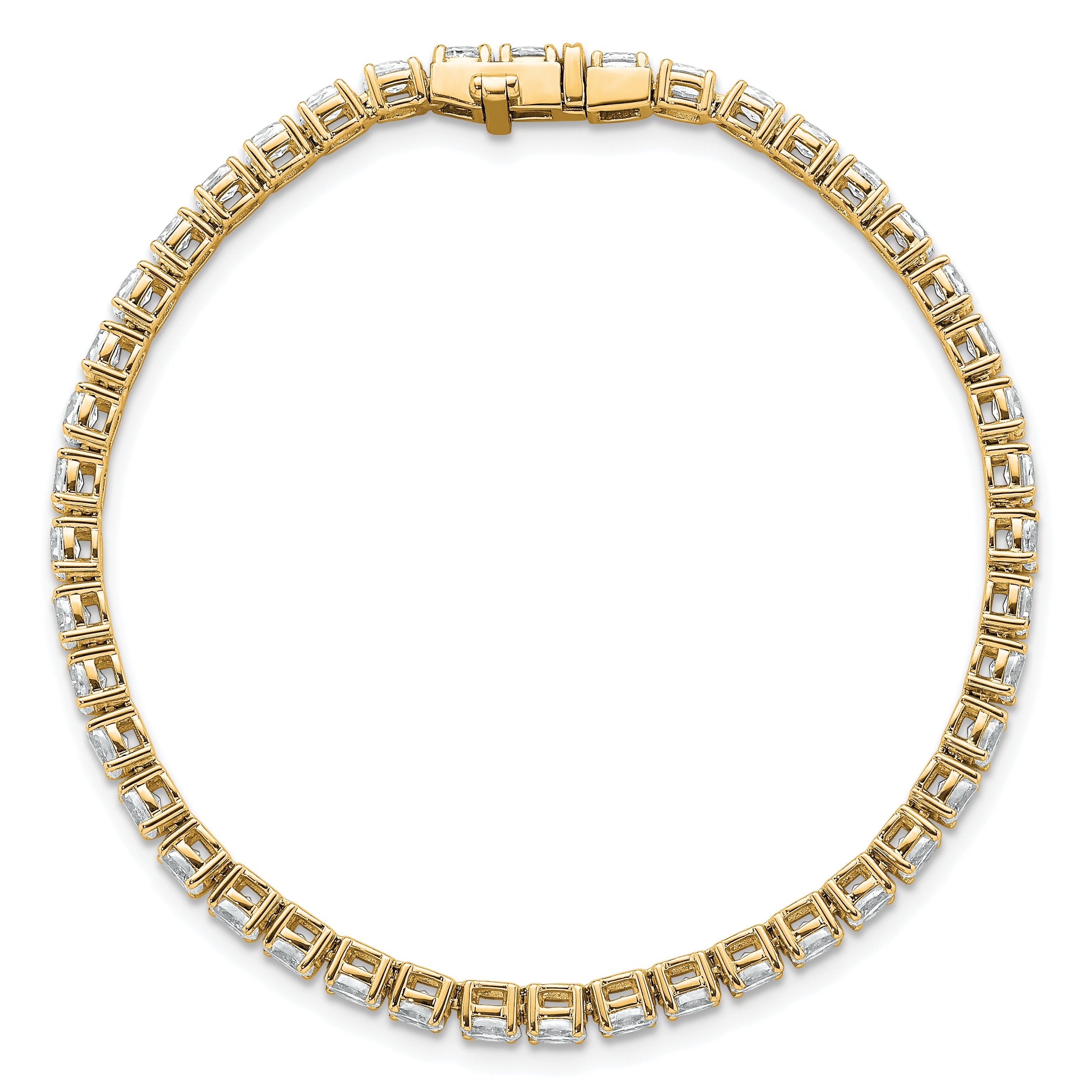 14K Yellow Gold 5 Carat Lab Grown Diamond Vs+ F+ Complete Oval Tennis Bracelet