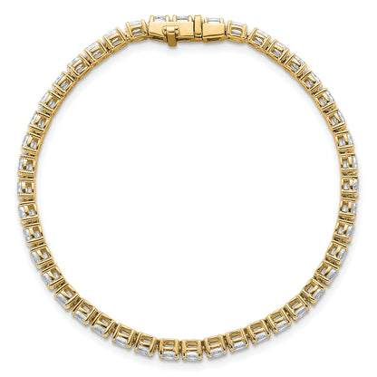 14K Yellow Gold 5 Carat Lab Grown Diamond Vs+ F+ Complete Oval Tennis Bracelet