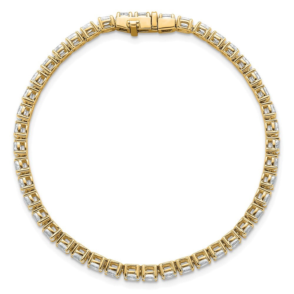 14K Yellow Gold 5 Carat Lab Grown Diamond Vs/Si+ G+ Complete Oval Tennis Bracelet