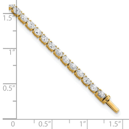 14K Yellow Gold 5 Carat Lab Grown Diamond Vs+ F+ Complete Oval Tennis Bracelet