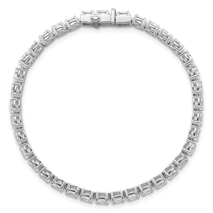 14K White Gold 7 Carat Lab Grown Diamond Vs/Si+ G+ Complete Oval Tennis Bracelet