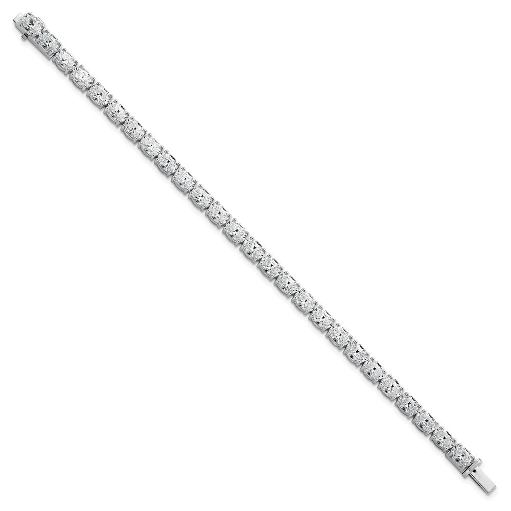 14K White Gold Certified Vs/Si Fgh Lab Grown Oval Diamond Tennis Bracelet