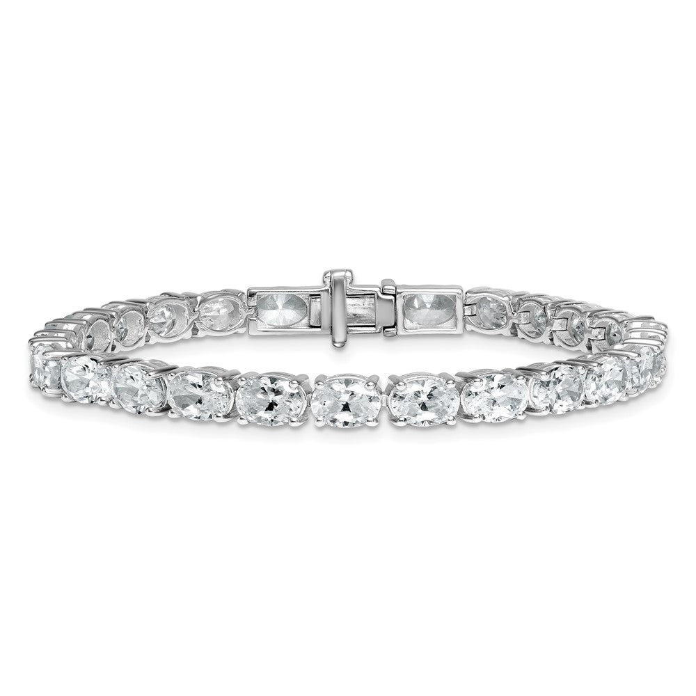 14K White Gold Certified Vs/Si Fgh Lab Grown Oval Diamond Tennis Bracelet