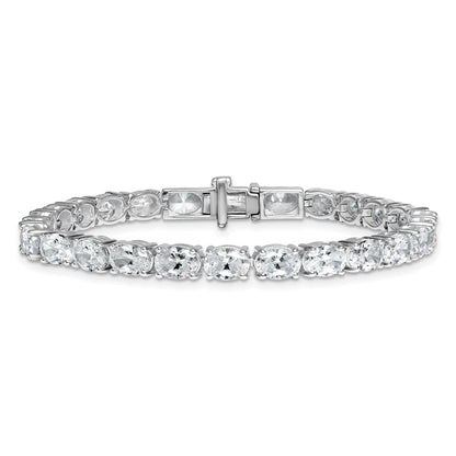 14K White Gold Certified Vs/Si Fgh Lab Grown Oval Diamond Tennis Bracelet
