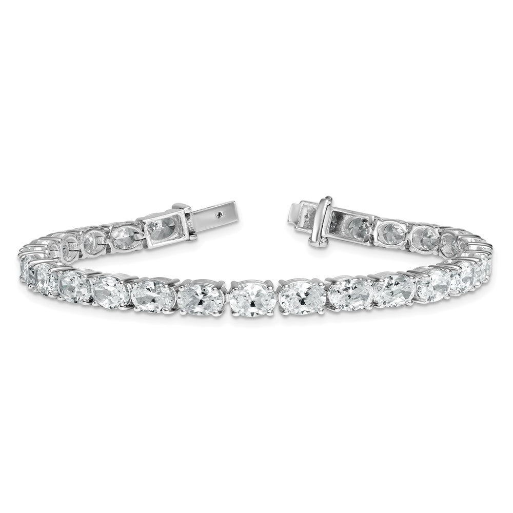 14K White Gold Certified Vs/Si Fgh Lab Grown Oval Diamond Tennis Bracelet