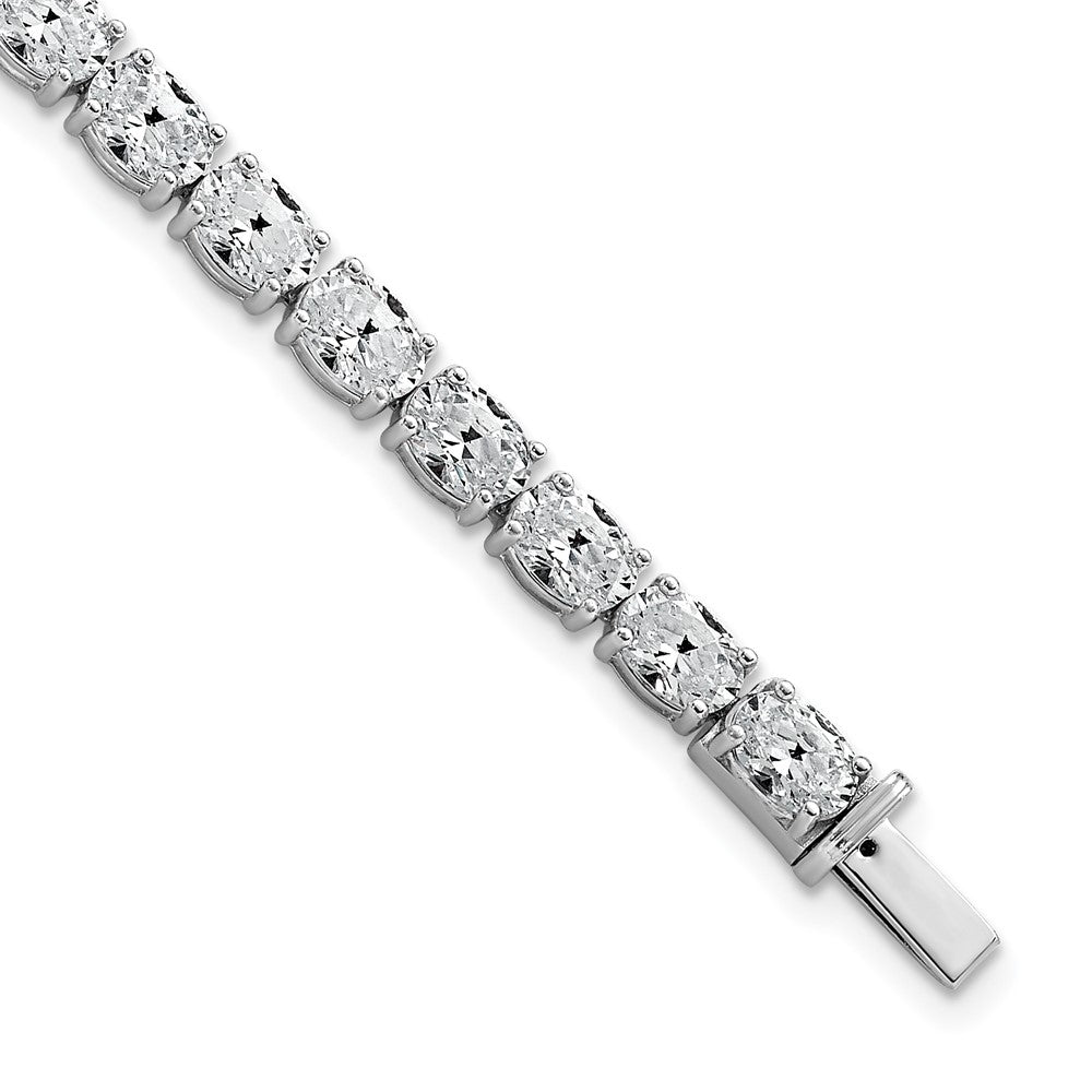 14K White Gold Vs/Si+ G+ Lab Grown Oval Diamond Tennis Bracelet