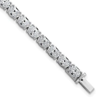 14K White Gold Vs/Si+ G+ Lab Grown Oval Diamond Tennis Bracelet
