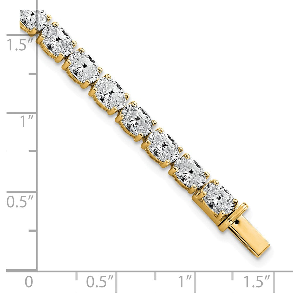 14K Yellow Gold Vs/Si+ G+ Lab Grown Oval Diamond Tennis Bracelet