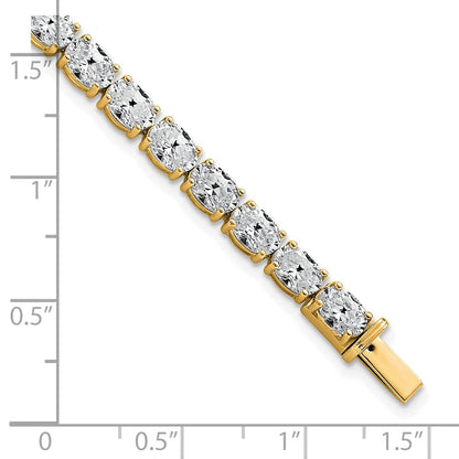14K Yellow Gold Vs/Si+ G+ Lab Grown Oval Diamond Tennis Bracelet