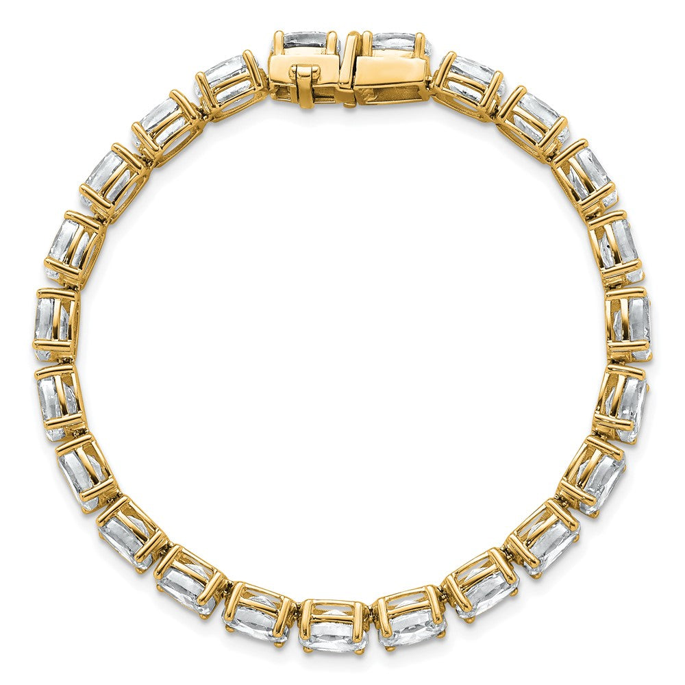 14K Yellow Gold Certified Vs/Si Fgh Lab Grown Oval Diamond Tennis Bracelet