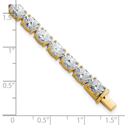 14K Yellow Gold Certified Vs/Si Fgh Lab Grown Oval Diamond Tennis Bracelet