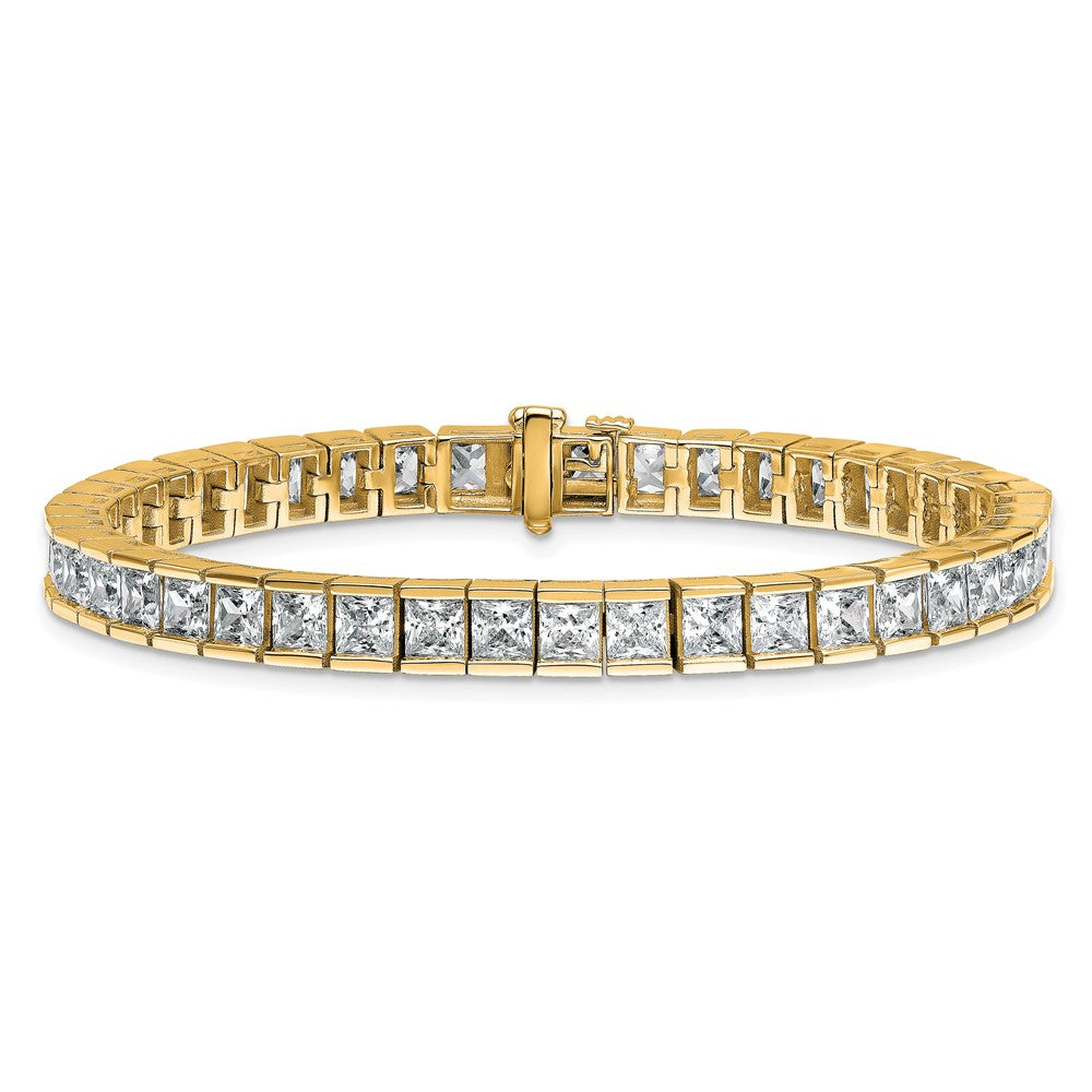 14K Yellow Gold Lab Grown Diamond Vs/Si+ G+ Princess Tennis Bracelet