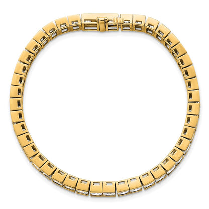 14K Yellow Gold Lab Grown Diamond Vs/Si+ G+ Princess Tennis Bracelet