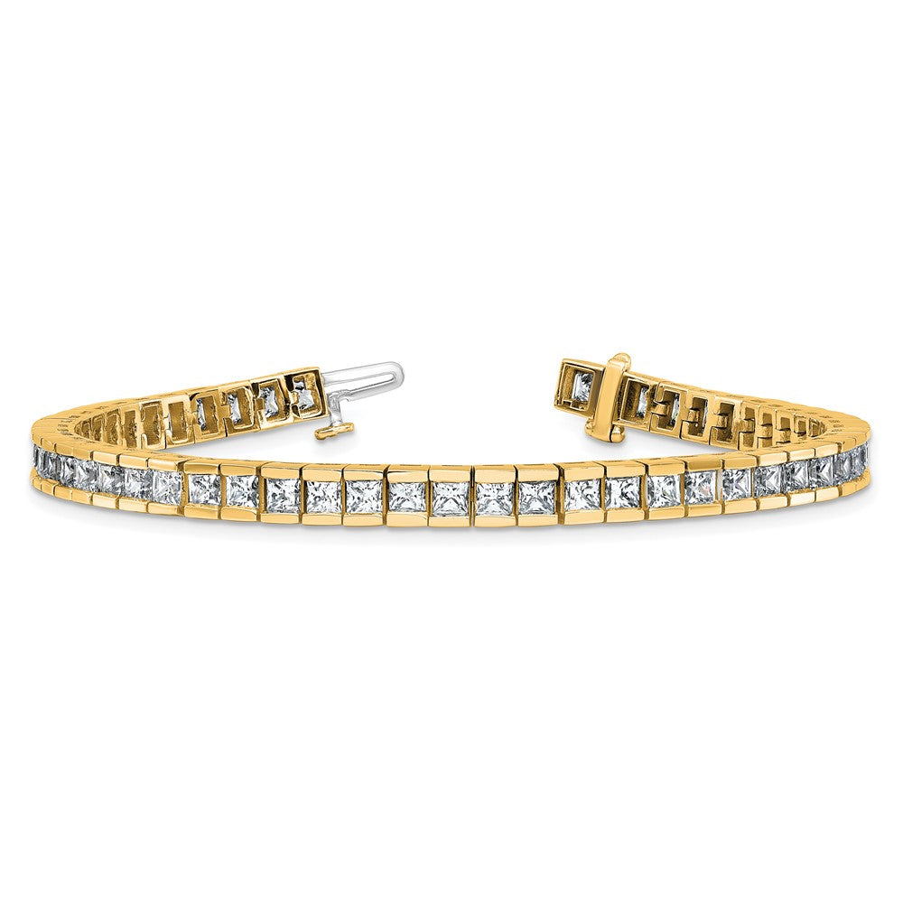 14K Yellow Gold Lab Grown Diamond Vs/Si+ G+ Princess Tennis Bracelet