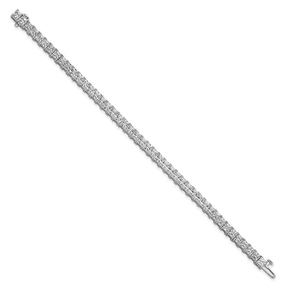 14K White Gold Vs+ F+ Lab Grown Princess Diamond Tennis Bracelet