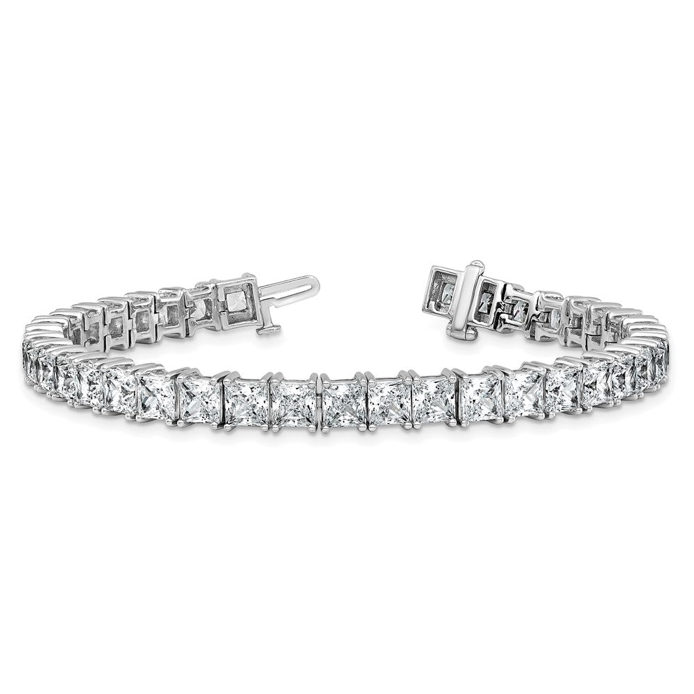 14K White Gold Certified Vs Def Lab Grown Princess Diamond Tennis Bracelet