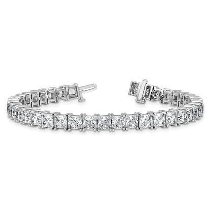 14K White Gold Certified Vs Def Lab Grown Princess Diamond Tennis Bracelet