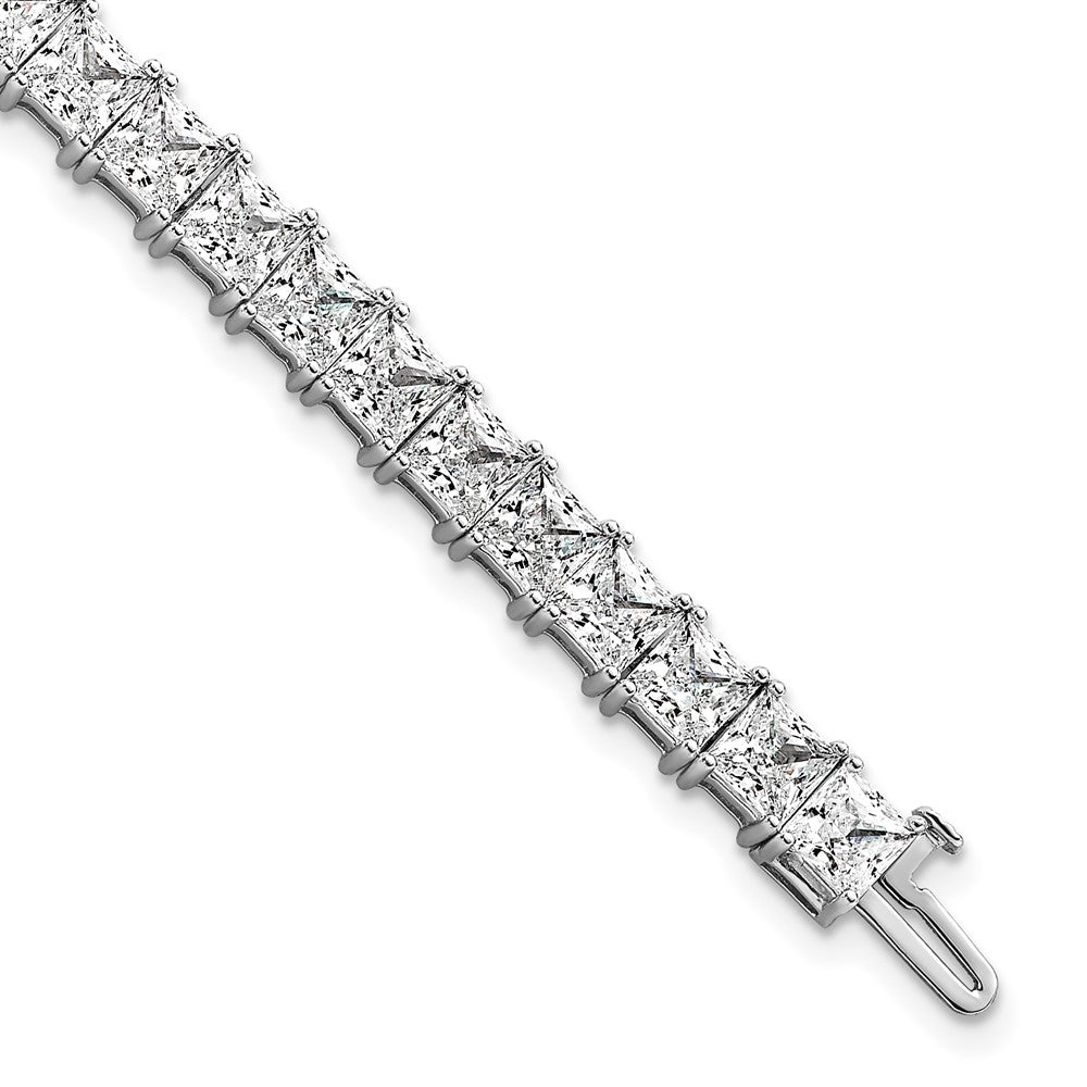 14K White Gold Certified Vs Def Lab Grown Princess Diamond Tennis Bracelet