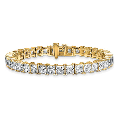 14K Yellow Gold Certified Vs Def Lab Grown Princess Diamond Tennis Bracelet