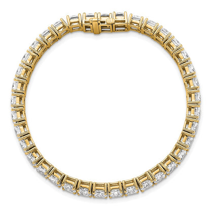 14K Yellow Gold Certified Vs Def Lab Grown Princess Diamond Tennis Bracelet