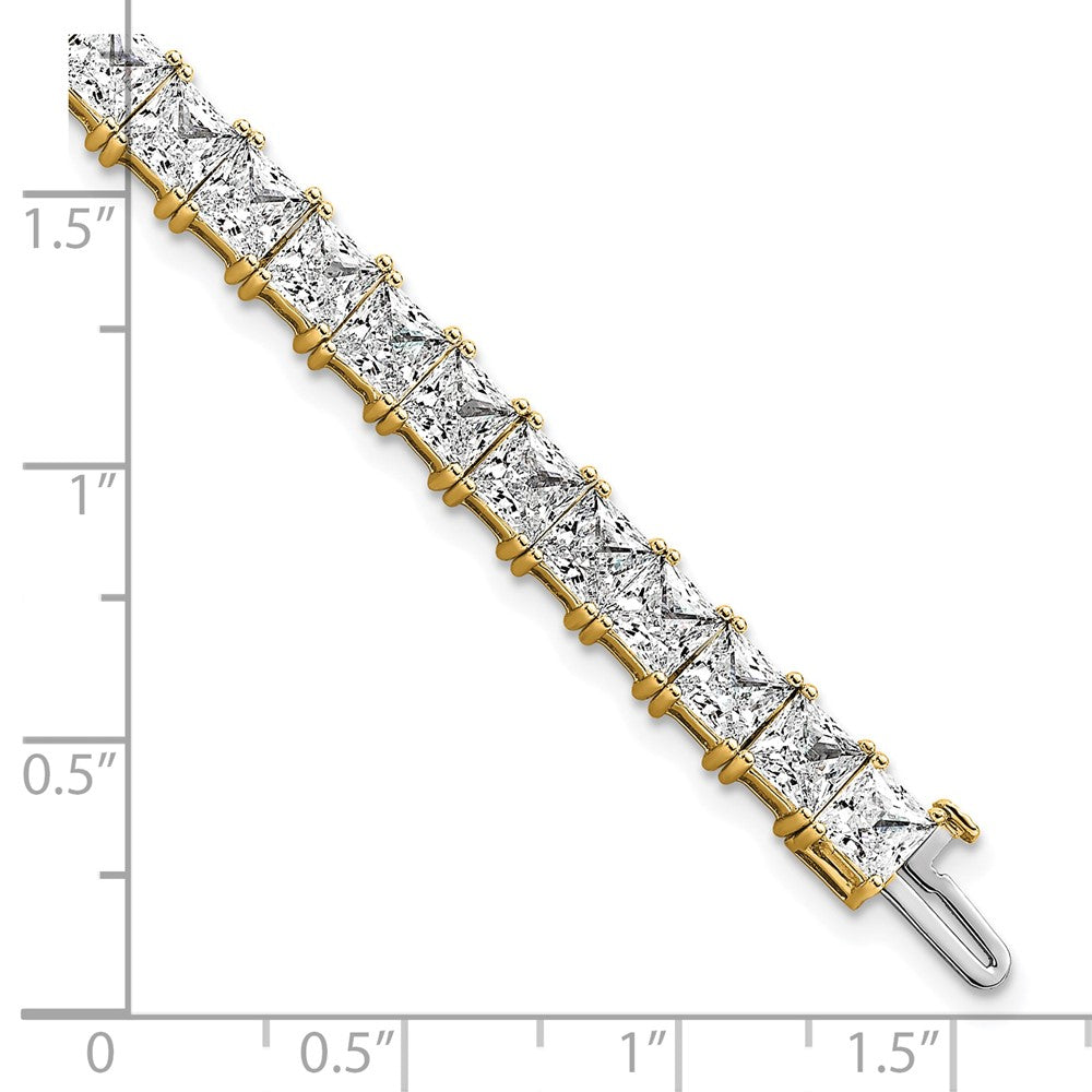 14K Yellow Gold Certified Vs Def Lab Grown Princess Diamond Tennis Bracelet