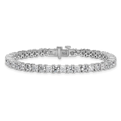 14K White Gold Wg Vs/Si Fgh Cert. Lab Grown Princess And Round Diamond Tennis Bracelet