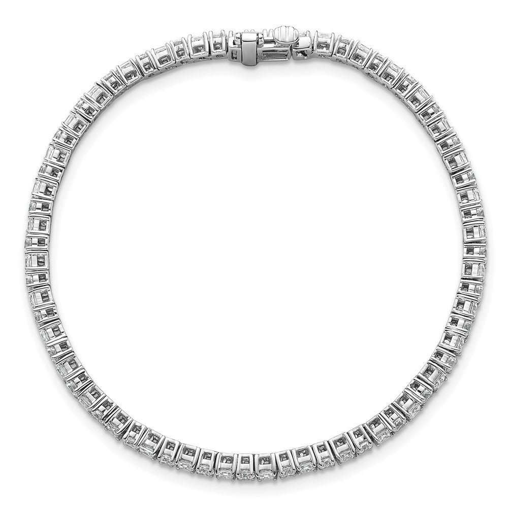 14K White Gold Wg Vs/Si Fgh Cert. Lab Grown Princess And Round Diamond Tennis Bracelet
