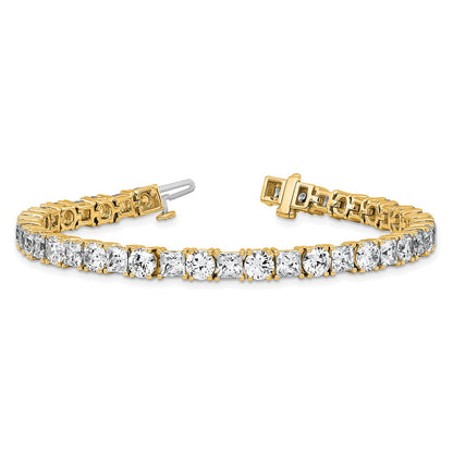 14K Yellow Gold Vs Def Cert. Lab Grown Princess And Round Diamond Tennis Bracelet