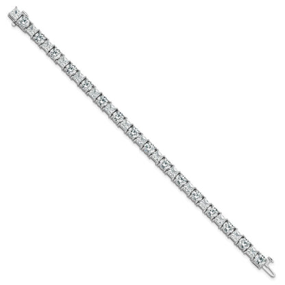 14K White Gold Wg Vs/Si Fgh Cert. Lab Grown Princess And Round Diamond Tennis Bracelet