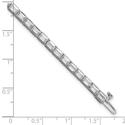 14K White Gold Cert. Lab Grown Diamond Vs Def Emerald Tennis Bracelet