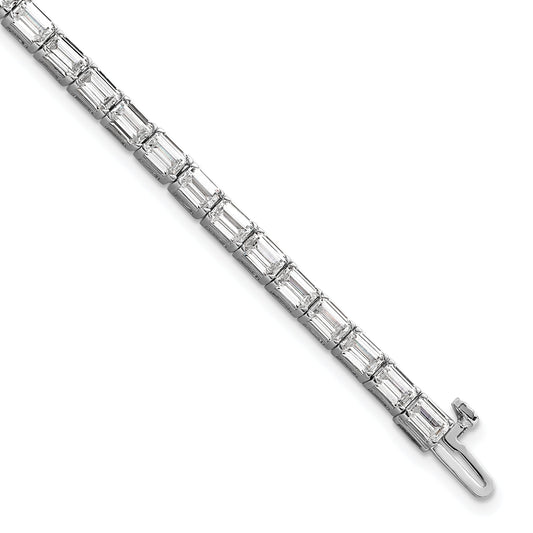 14K White Gold Lab Grown Diamond Vs/Si+ G+ Emerald Tennis Bracelet
