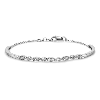 14k White Gold 1/2 Ct. Lab Grown Diamond VS/SI+ G+ Bangle Bracelet