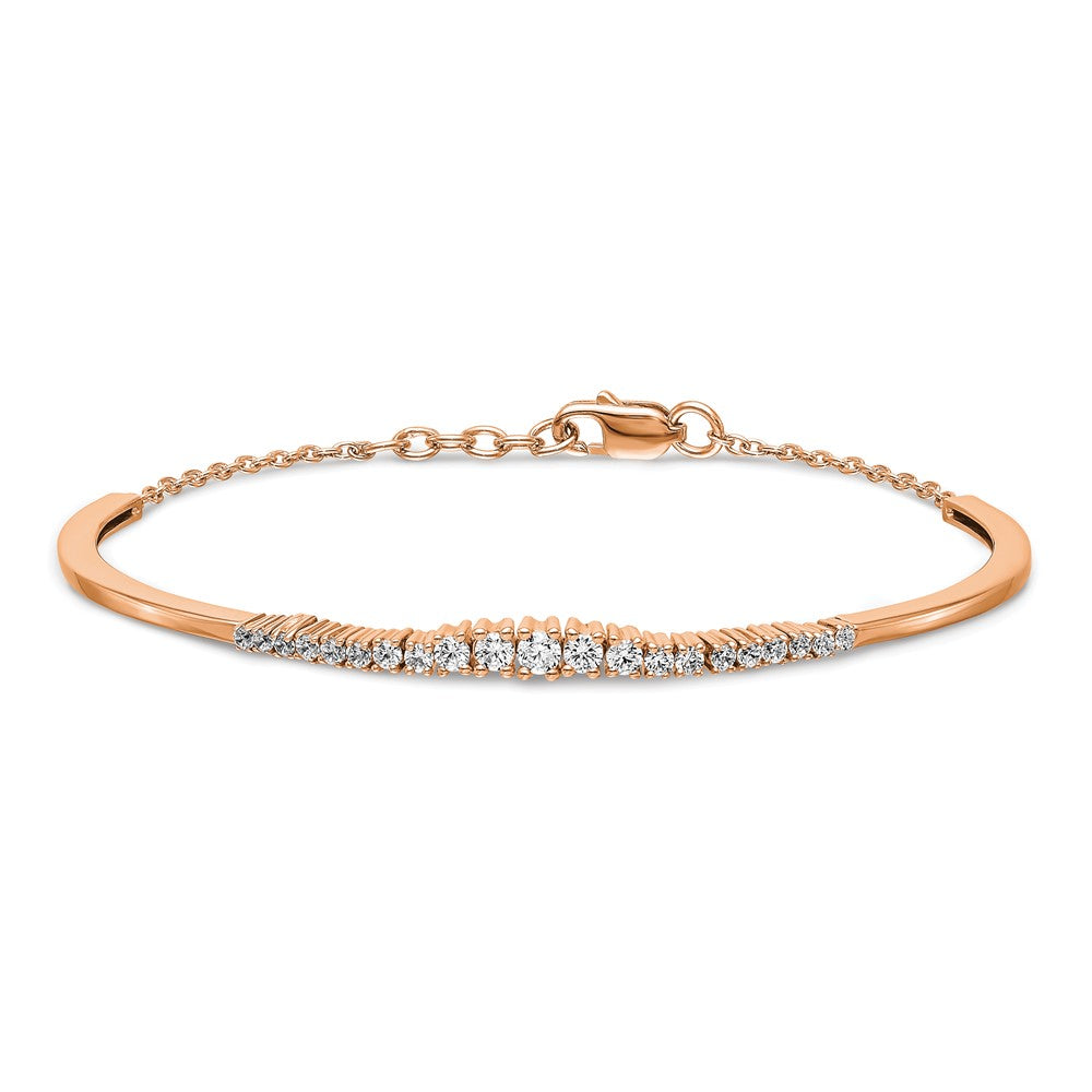 14k Rose Gold 3/4 Ct. Lab Grown Diamond VS/SI+ G+ Graduated Bangle Bracelet