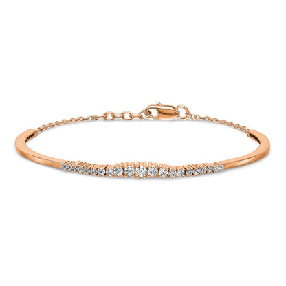 14k Rose Gold 3/4 Ct. Lab Grown Diamond VS/SI+ G+ Graduated Bangle Bracelet