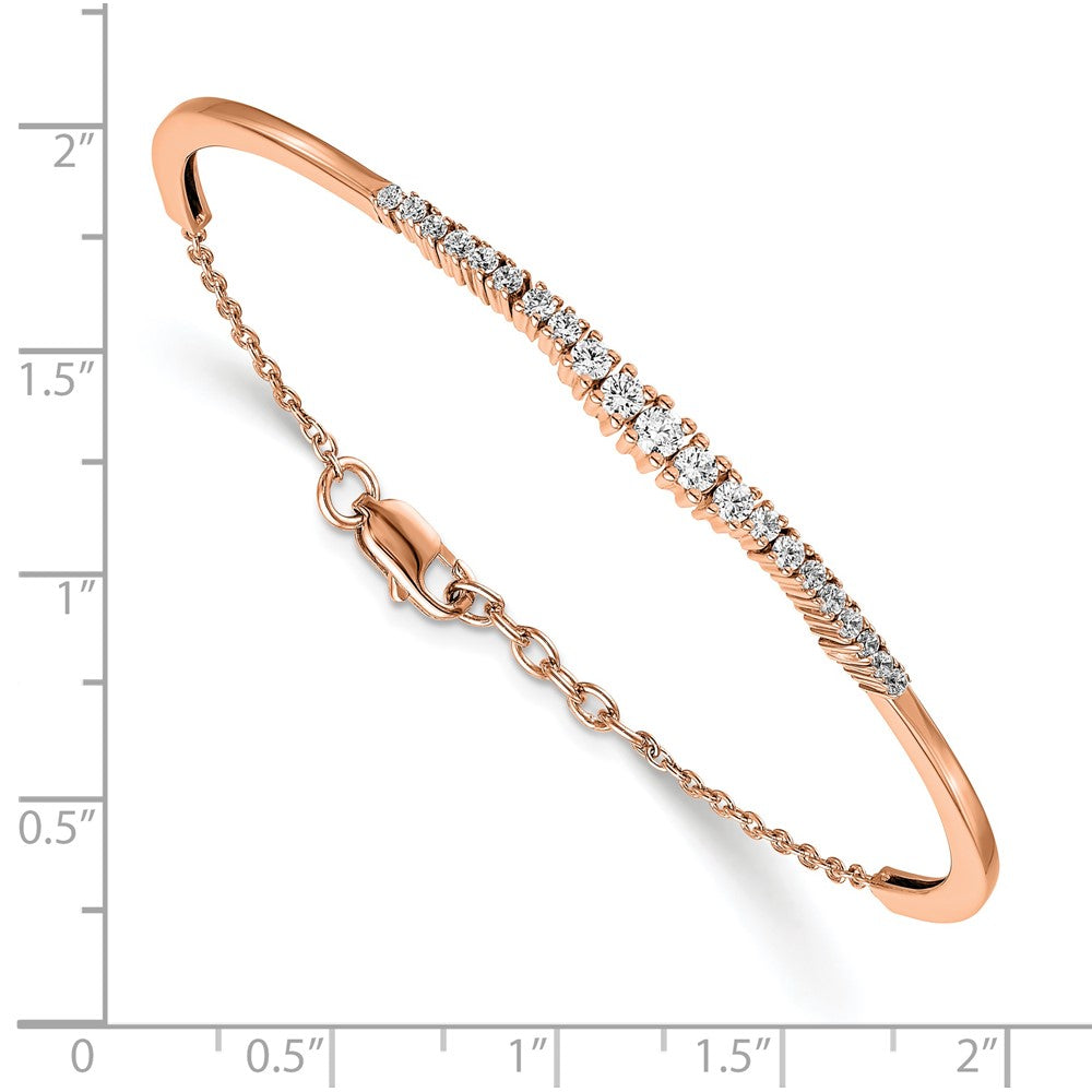 14k Rose Gold 3/4 Ct. Lab Grown Diamond VS/SI+ G+ Graduated Bangle Bracelet