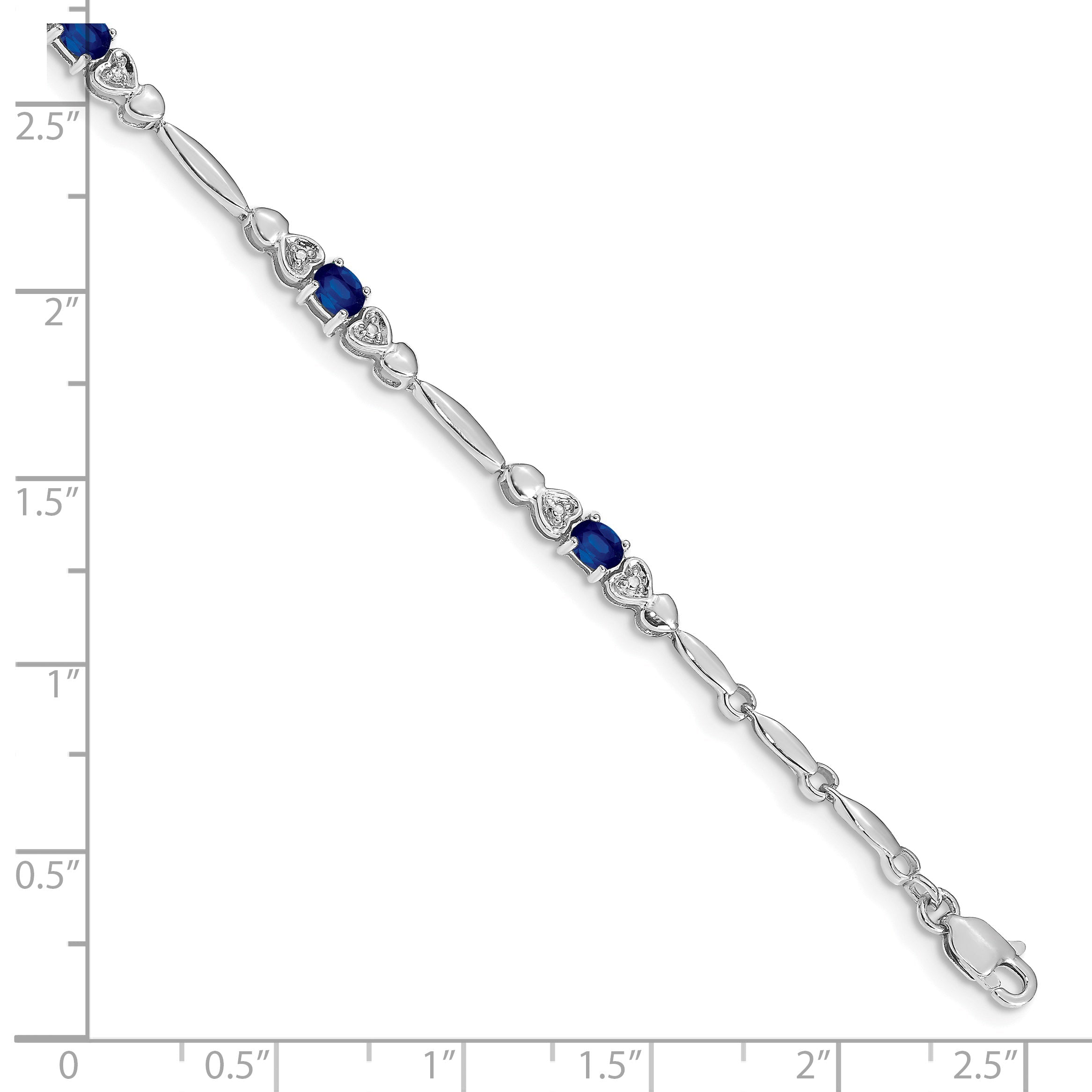 10K White Gold Diamond And Sapphire Bracelet