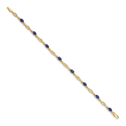 10K Yellow Gold Diamond And Sapphire Bracelet