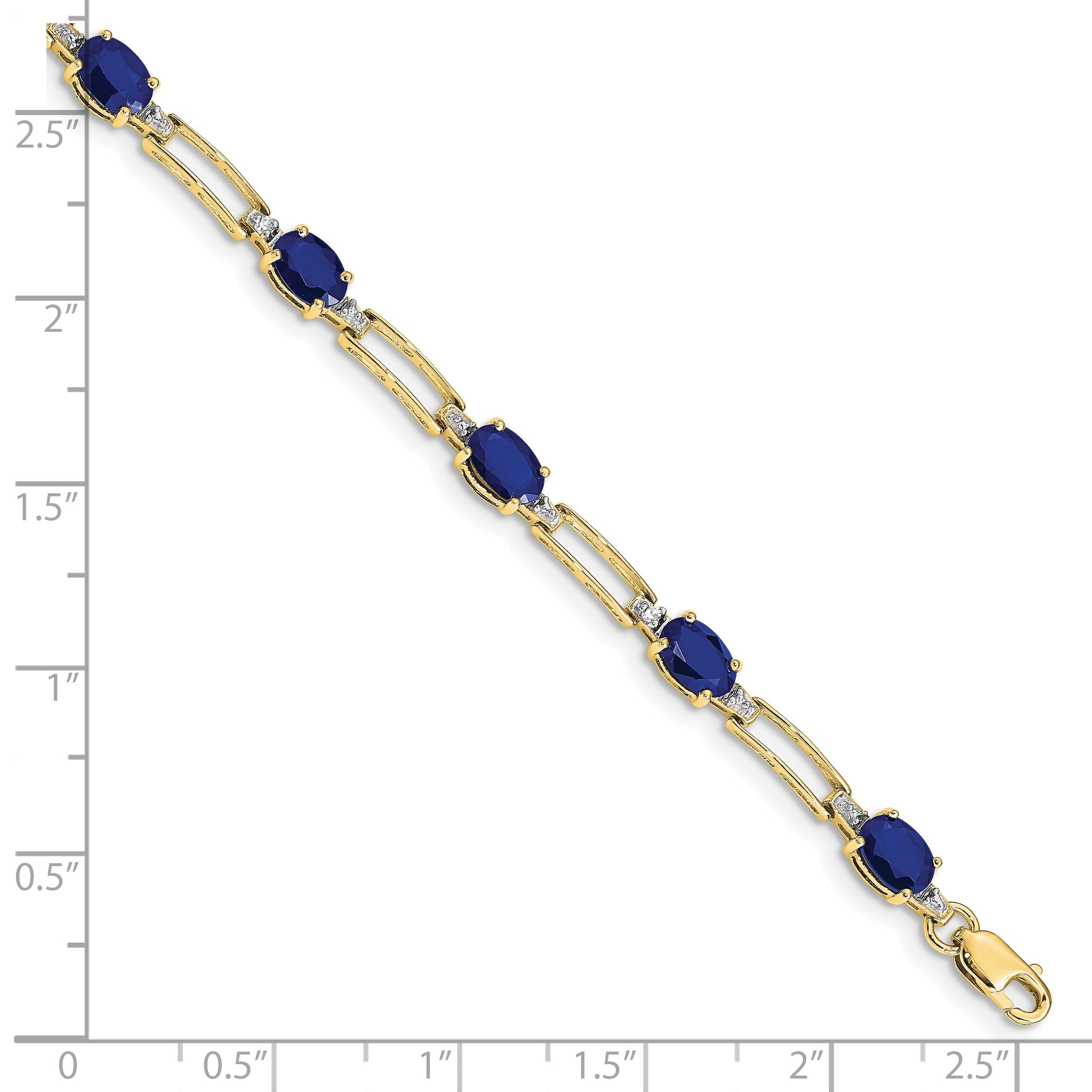 10K Yellow Gold Diamond And Sapphire Bracelet