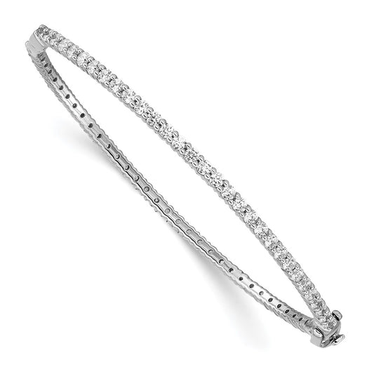 14k White Gold 2 1/2 Ct. Lab Grown Diamond VS/SI+ G+ Eternity Bangle Bracelet