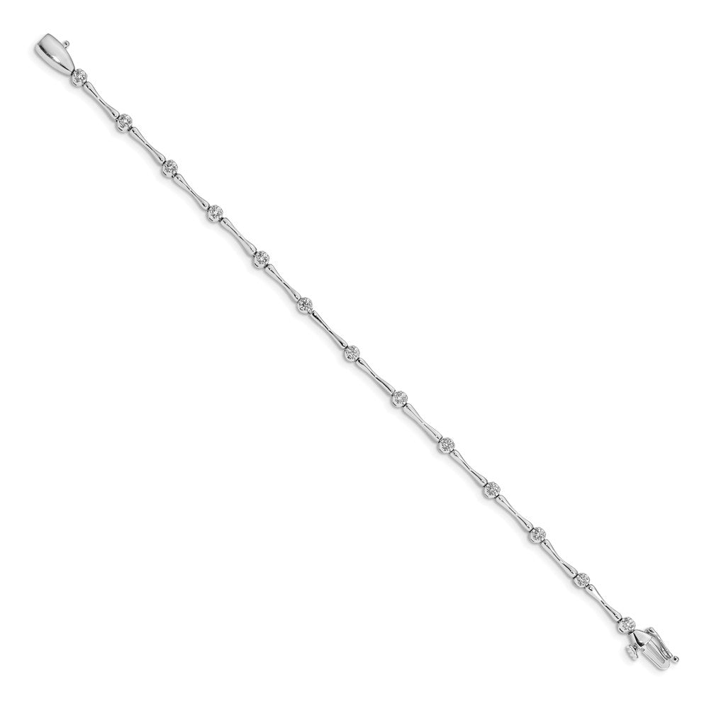 14k White Gold 1/2 Ct. Lab Grown Diamond VS/SI+ G+ 7 inch Fancy Bracelet