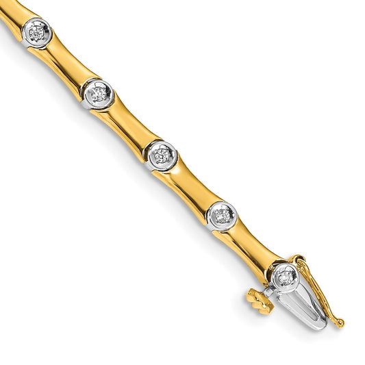 14k Two-Tone 1/4 Ct. Lab Grown Diamond VS/SI+ G+ 7.5 inch Bracelet