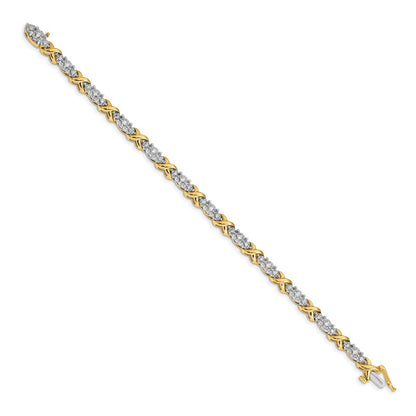 14k Two-Tone 1/2 Ct. Lab Grown Diamond VS/SI+ G+ 7 inch X Fancy Bracelet
