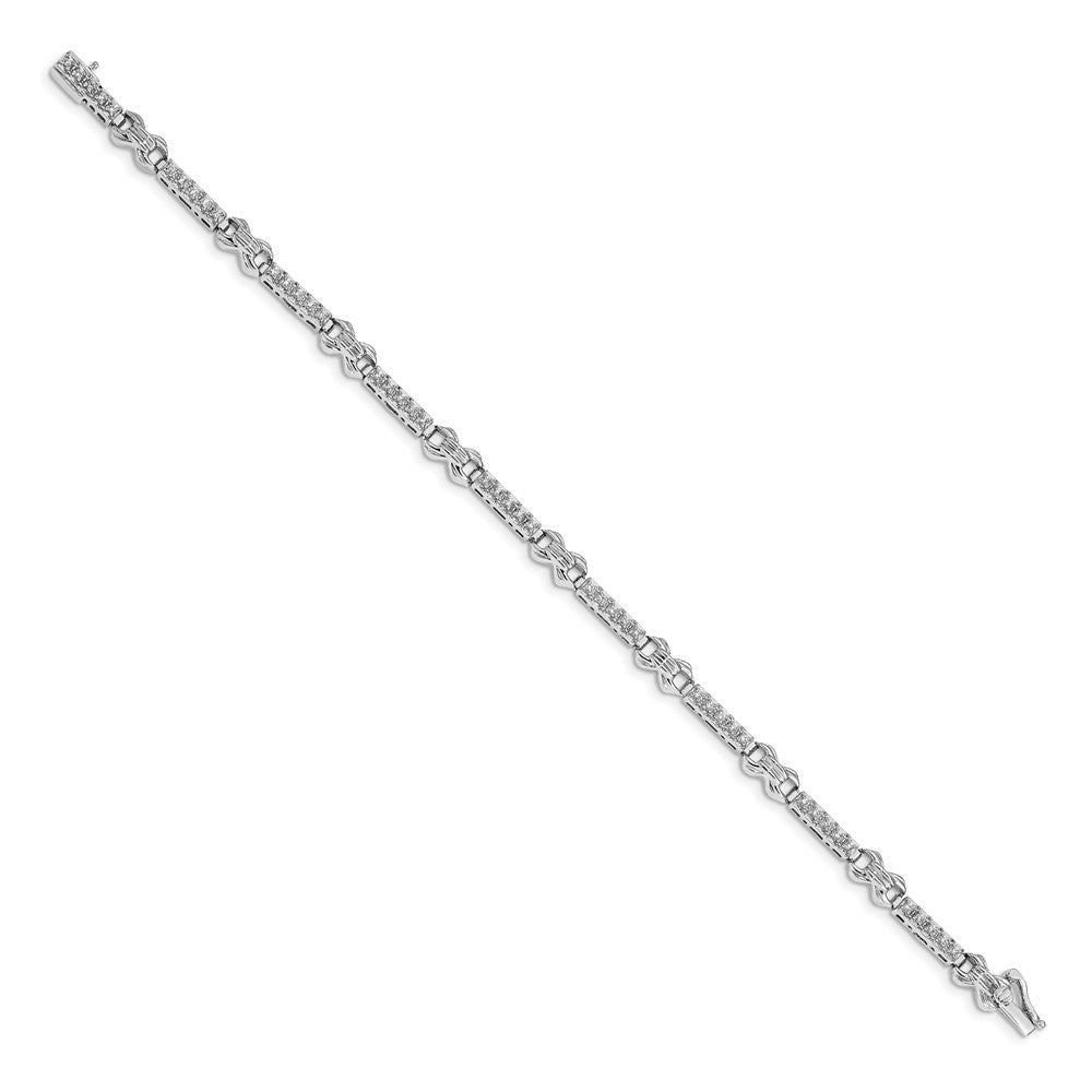 14k White Gold 1/3 Ct. Lab Grown Diamond VS/SI+ G+ 7 inch Fancy Bracelet