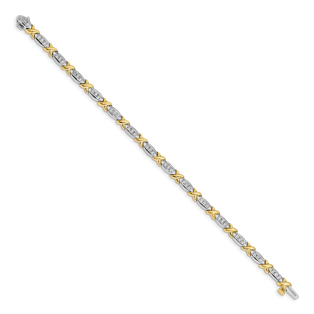 14k Two-Tone 1 Ct. Lab Grown Diamond VS/SI+ G+ 6.5 inch Tennis Bracelet