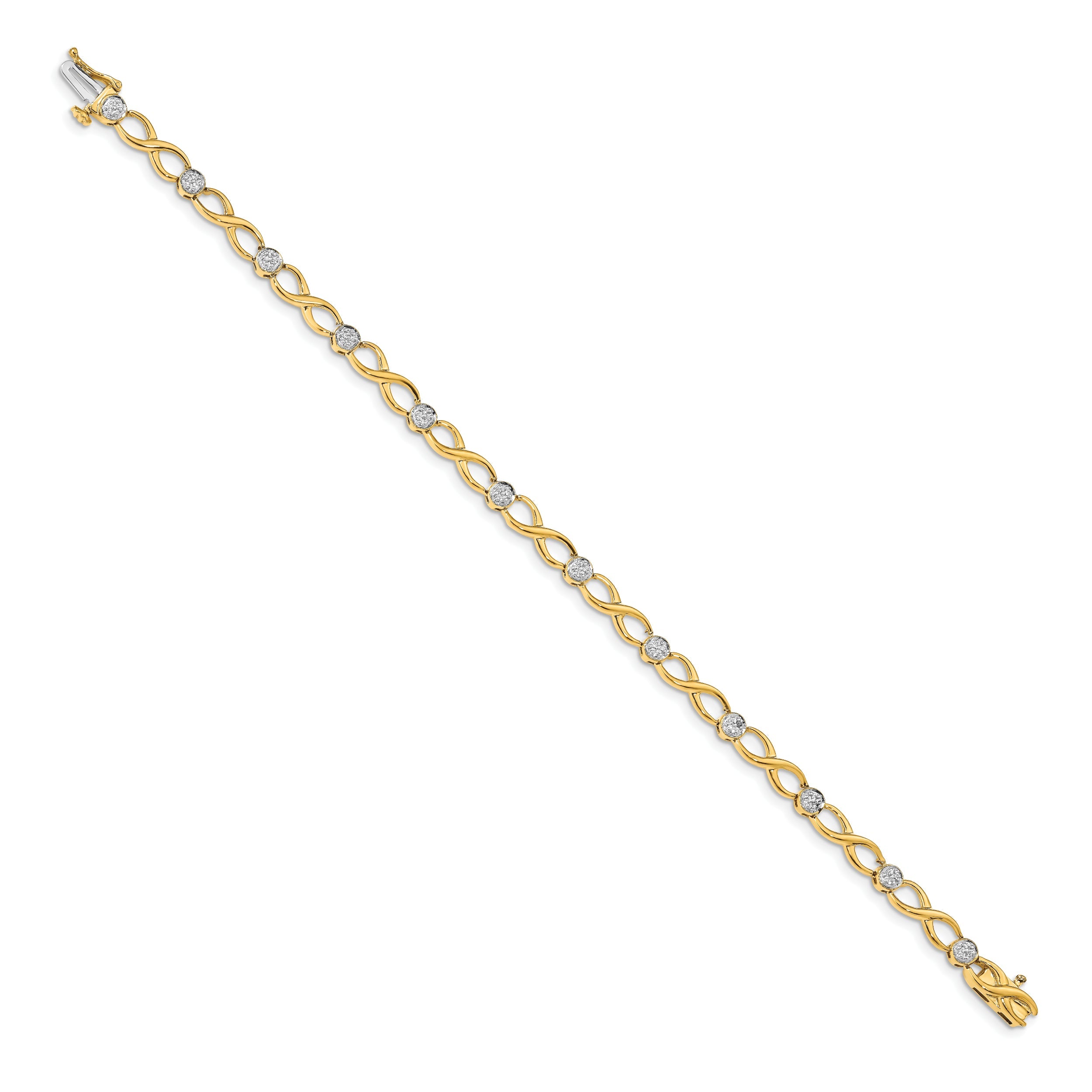 10K Yellow Gold Diamond Infinity Bracelet