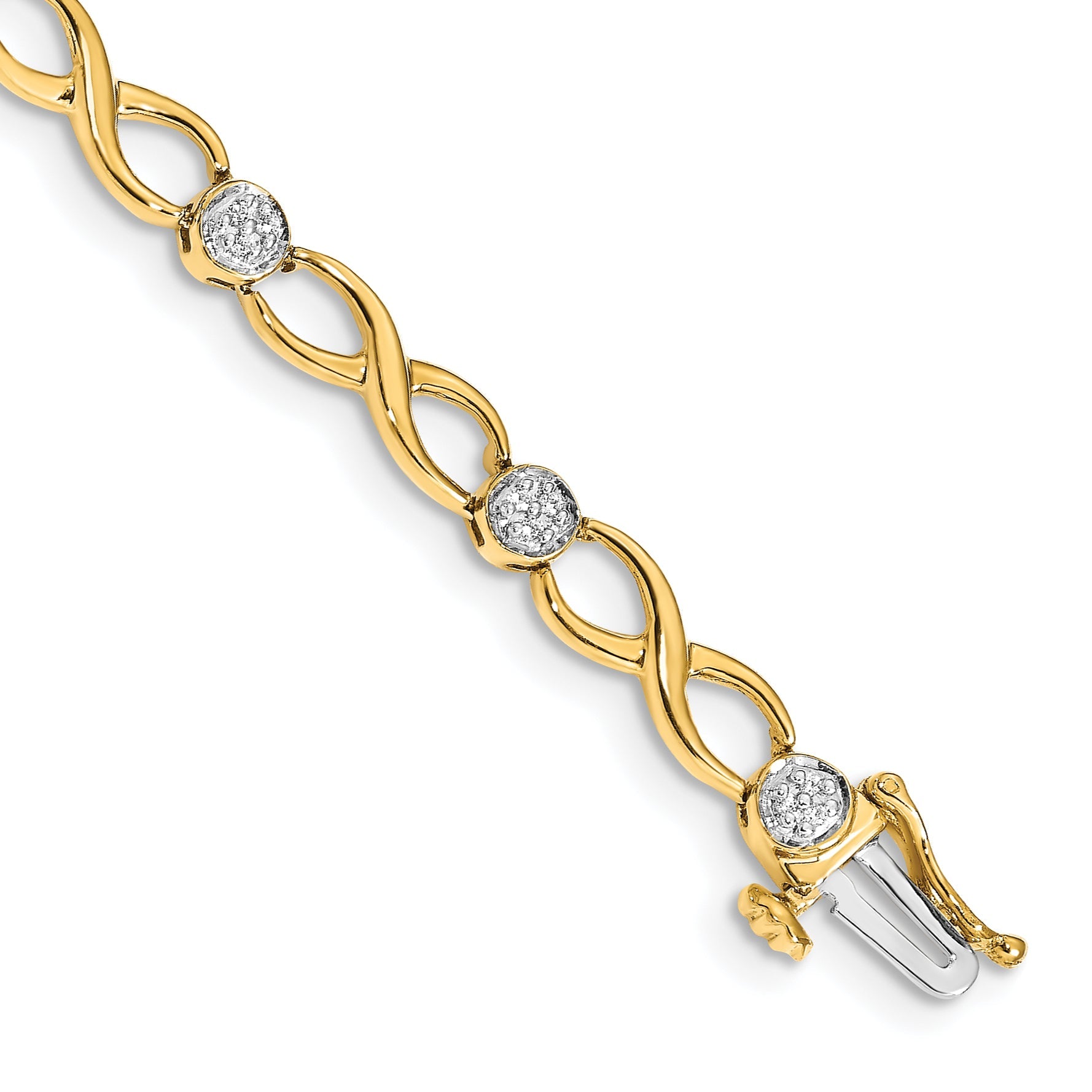 10K Yellow Gold Diamond Infinity Bracelet