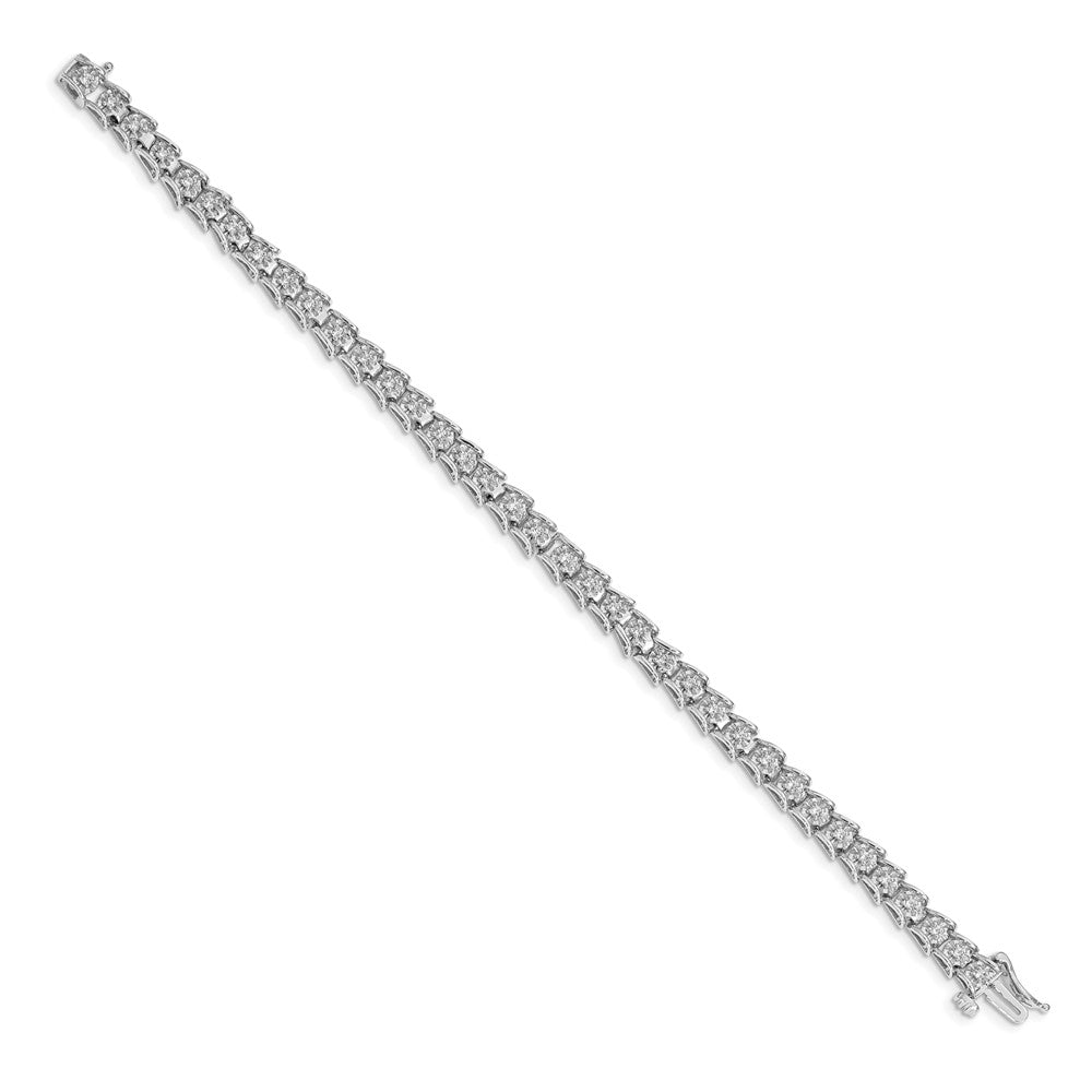 14k White Gold 5/8 Ct. Lab Grown Diamond VS/SI+ G+ 7.5 inch Fancy Bracelet